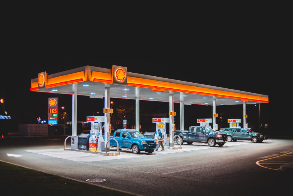 Picture of a Shell gas station