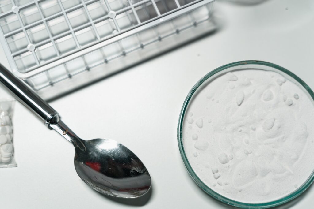 Cocaine next to a spoon